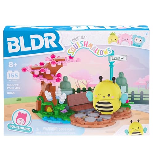BLDR Squishmallows Sunny’s Park Life Building Set – Sunny the Bee Figure | 8+
