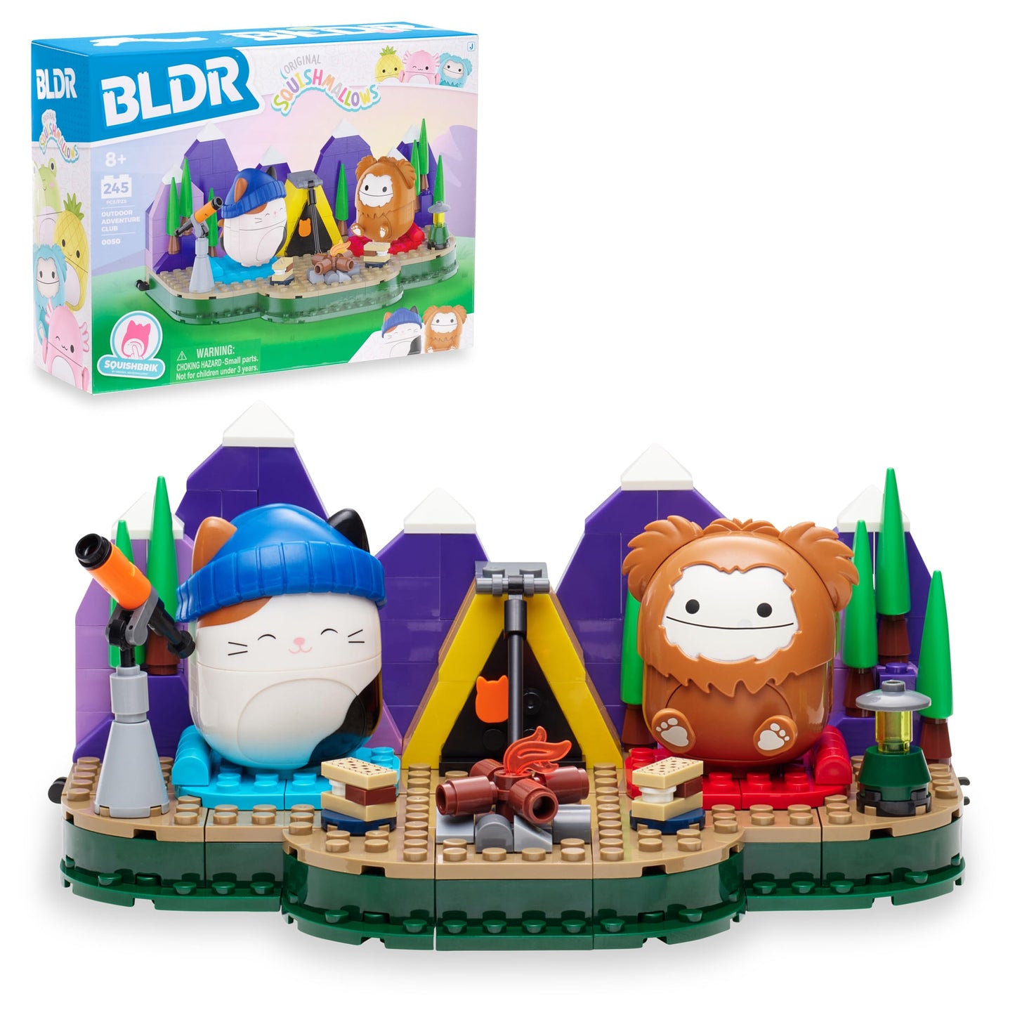 BLDR Squishmallows Outdoor Adventure Building Set – Cam & Benny Buildable Figures (8+)