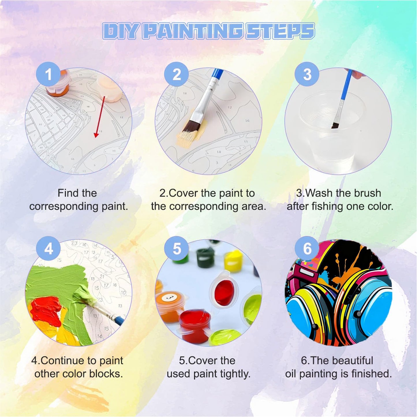 Bleihum 4 Pack Paint by Numbers Kit for Kids with Frame and Wooden Easel – Video Game Controller Theme (8x12 Inch)