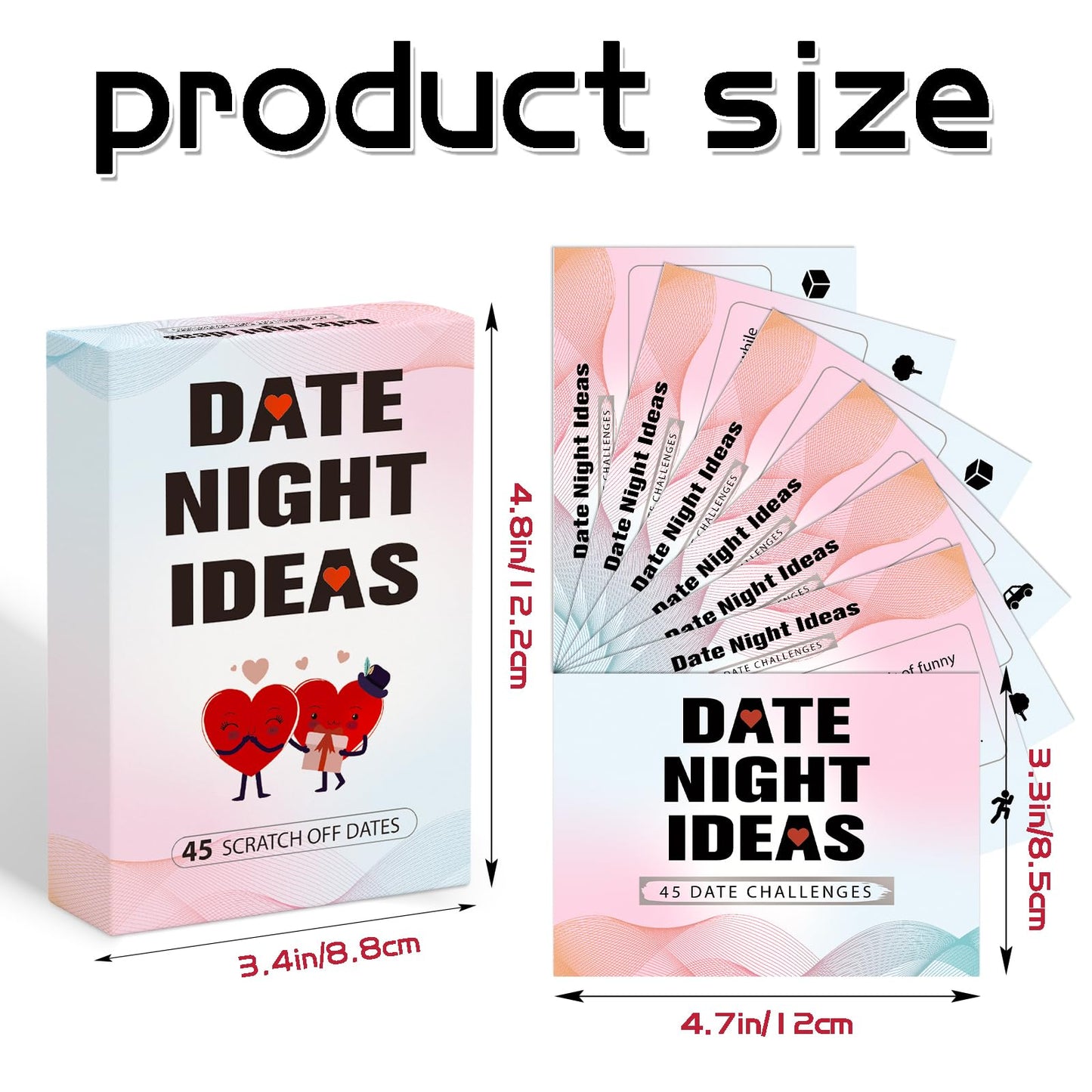 BleSky 45 Date Night Ideas Scratch Off Cards – Romantic Couple Gift for Him & Her