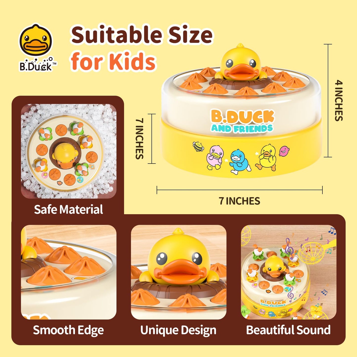 BLF FUN B.Duck Games for Kids 4-6 — Family Board Game with Duck Toys