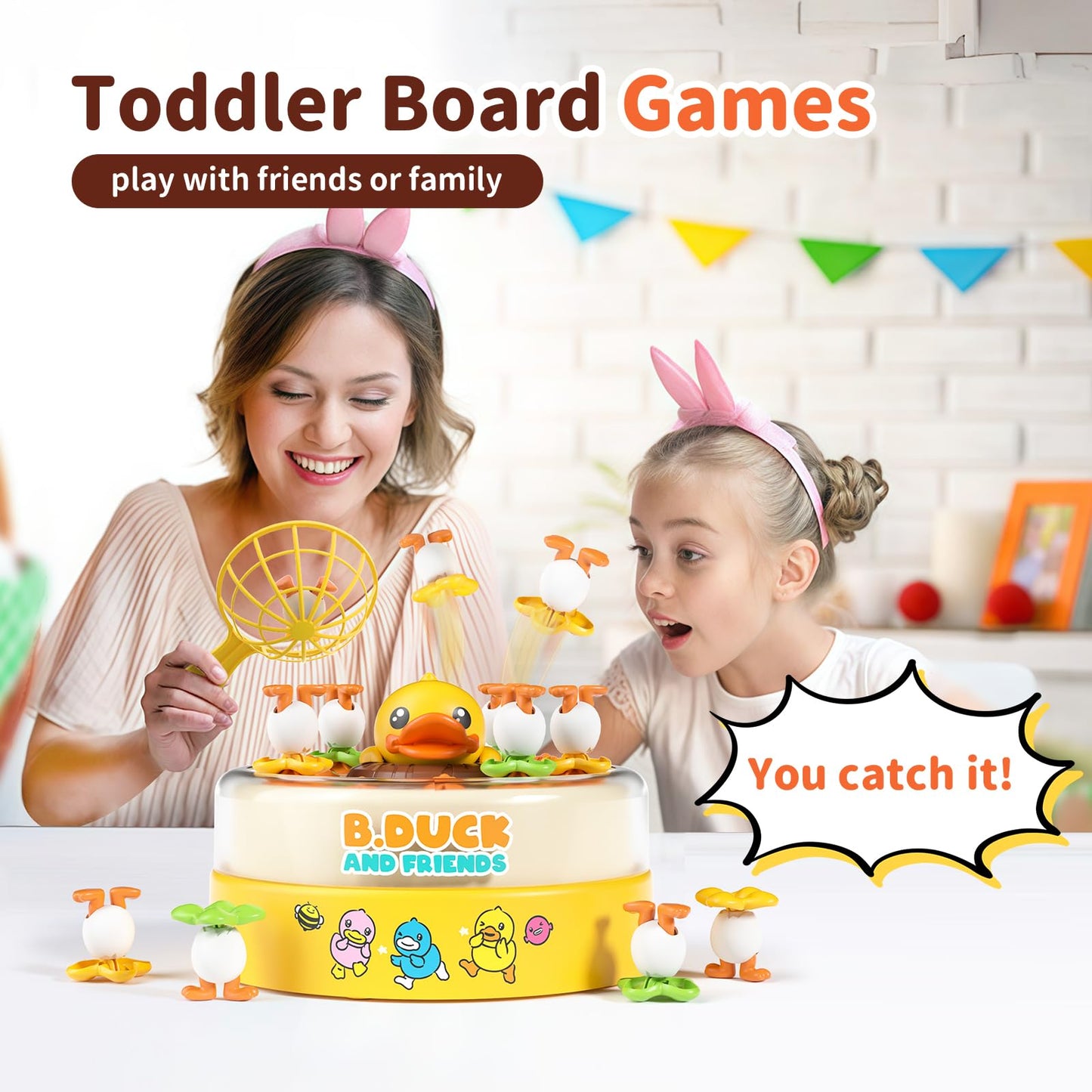 BLF FUN B.Duck Games for Kids 4-6 — Family Board Game with Duck Toys