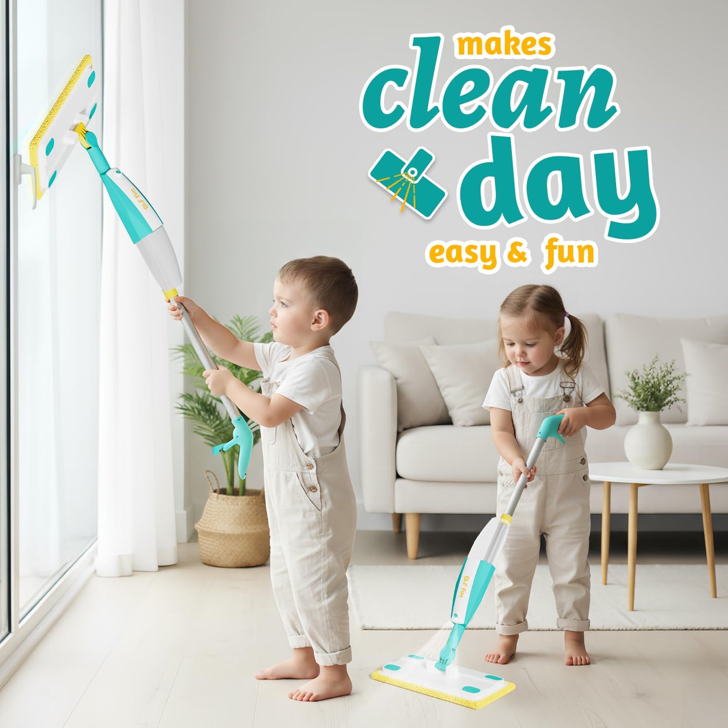 BLF FUN Spray Mop for Kids – Real Water Sprayer Toy Set for Ages 3-6
