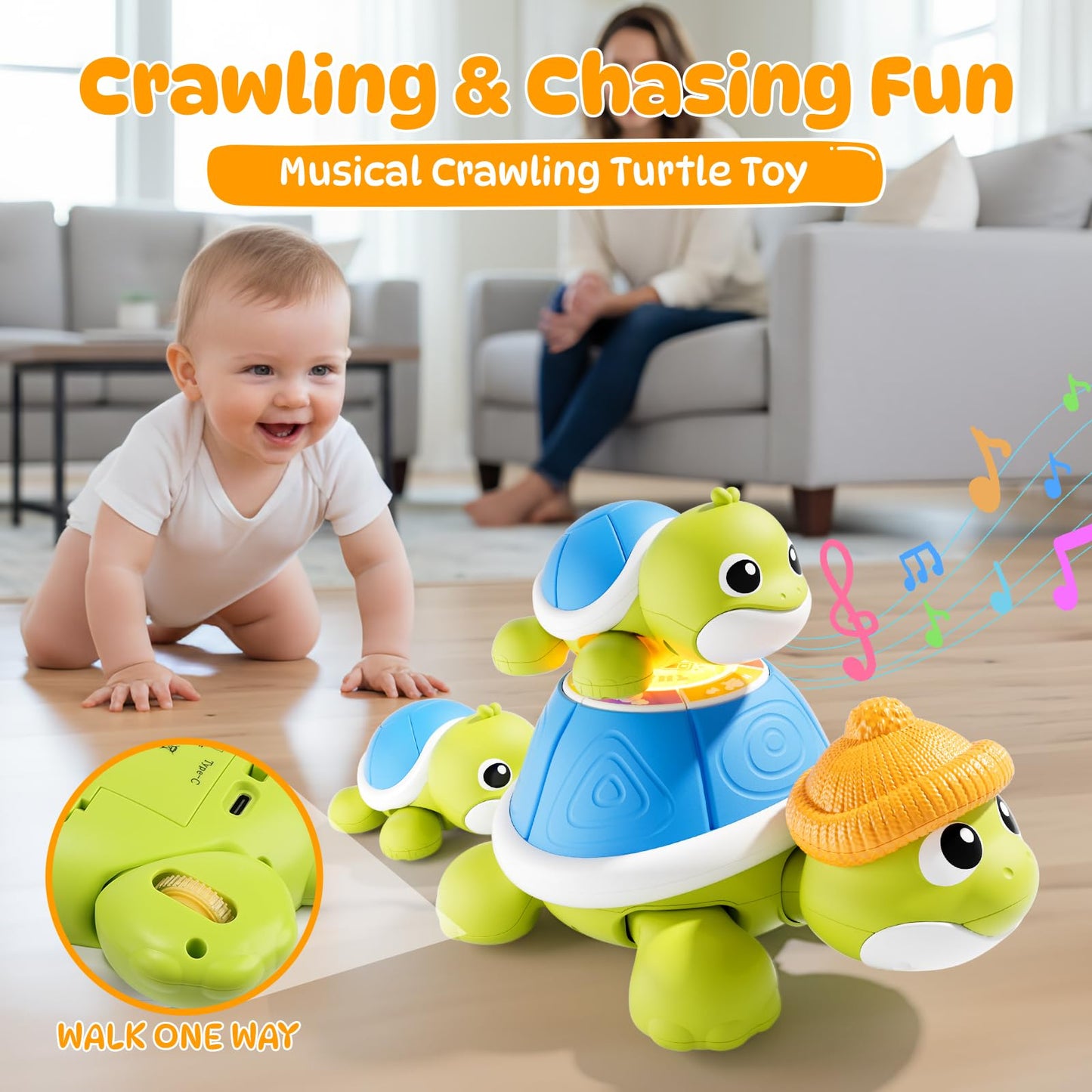 BLF FUN Musical Turtle Crawling Toy for Babies 6-12 Months – Mama & Babies