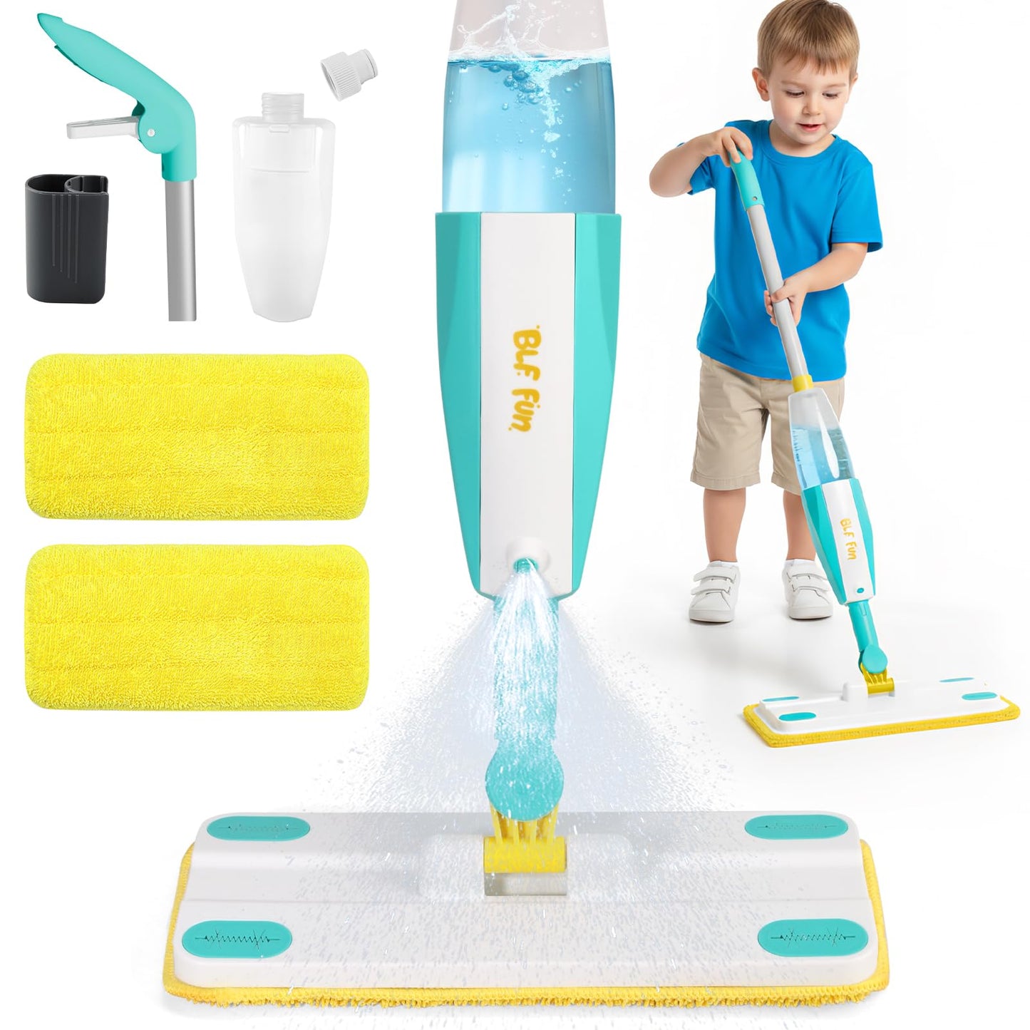 BLF FUN Spray Mop for Kids – Real Water Sprayer Toy Set for Ages 3-6