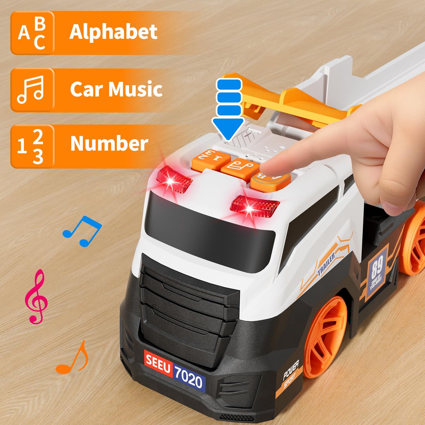 BLF FUN Truck Launcher Toy Set – Light & Sound, Foldable Transport Car for Kids 3–8
