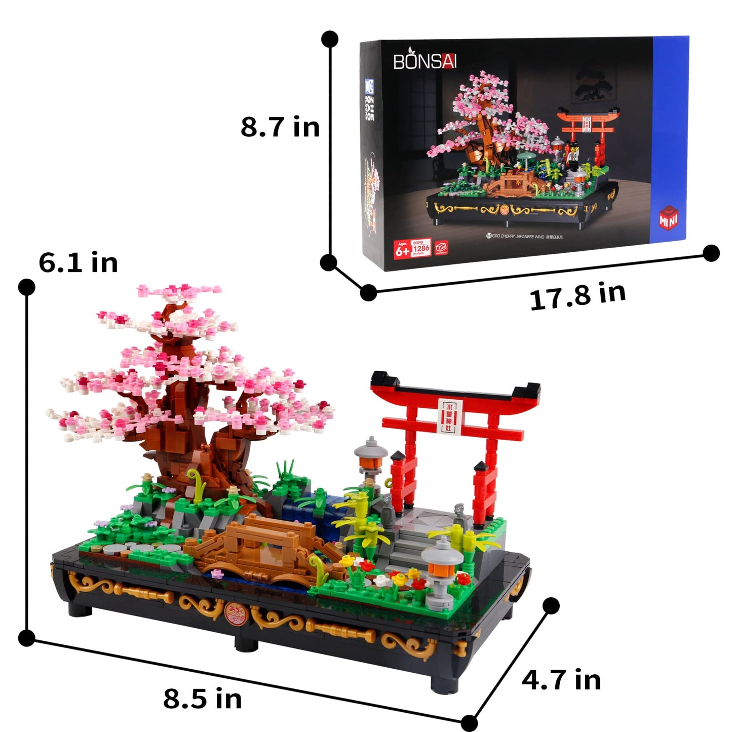 Cherry Blossom Bonsai Building Set (1286 PCS) – Japanese Sakura Mini Blocks | B&LHCX