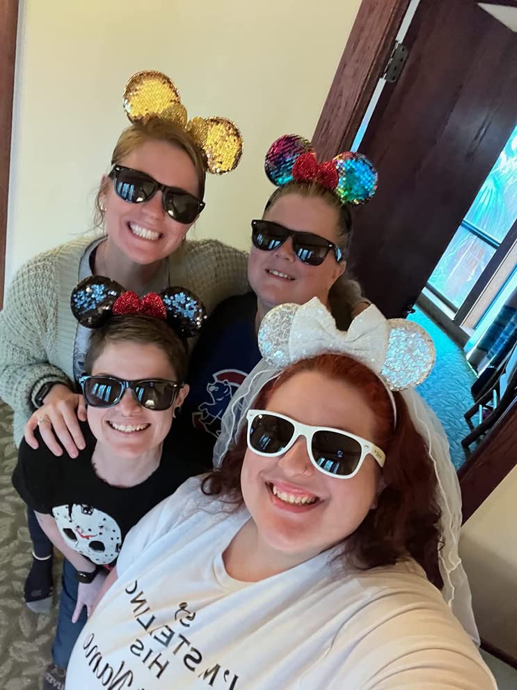 BLholife Minnie Headbands 6-Pack: Mouse Ears with Sequins Bow – Colorful Costume Accessories