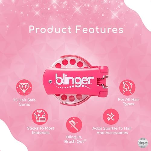 blinger Diamond Starter Set - Dreams | as seen on Shark Tank | 75 Rhinestone Gems | Hair Bling Tool