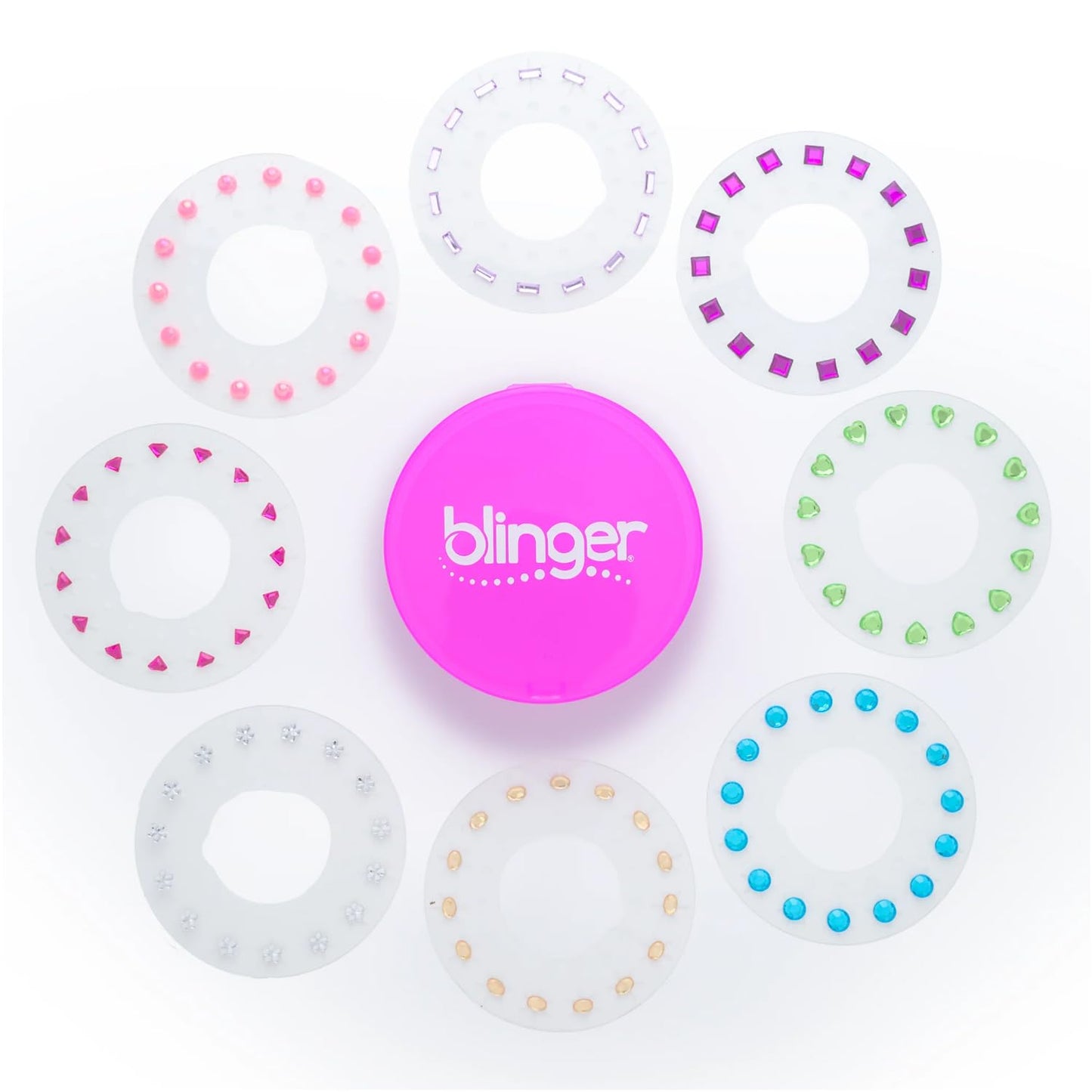 Blinger Sparkles Abound: 120 Colorful Hair-Safe Gems + Travel Case | Refill Pack for Gem Stamper