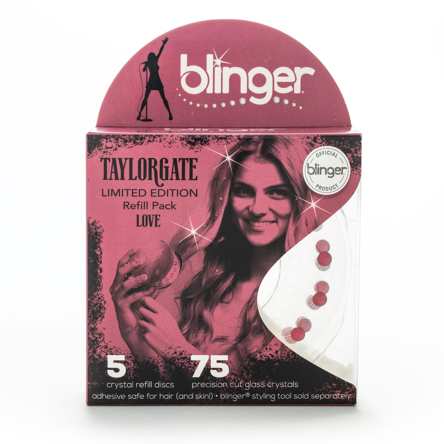 blinger® Limited Edition Refill Pack - Love | 75 Scarlet Crystals (5 Discs)