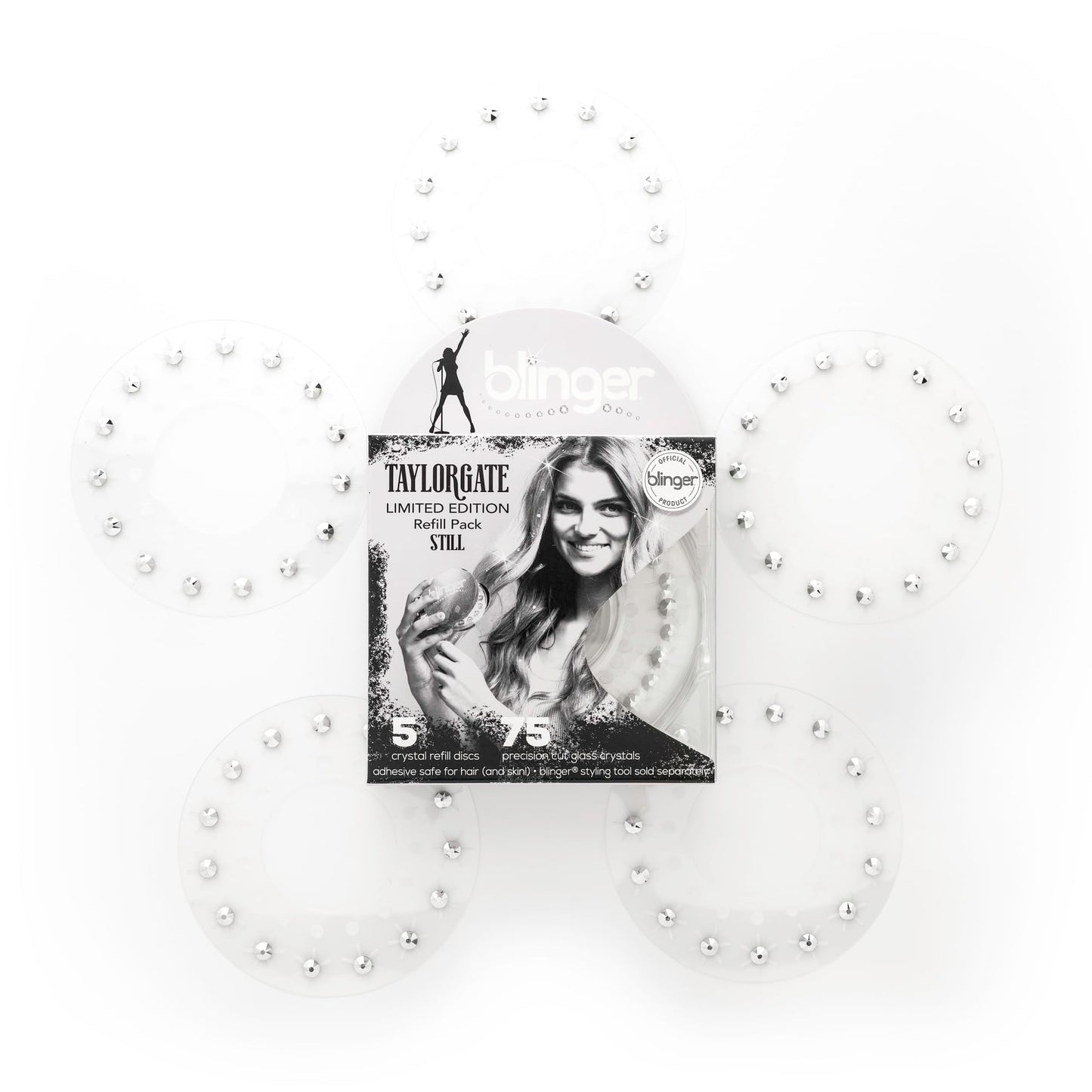 blinger Limited Edition Refill Pack - Still | 75 Precision-Cut Glass Crystals (5 Discs)