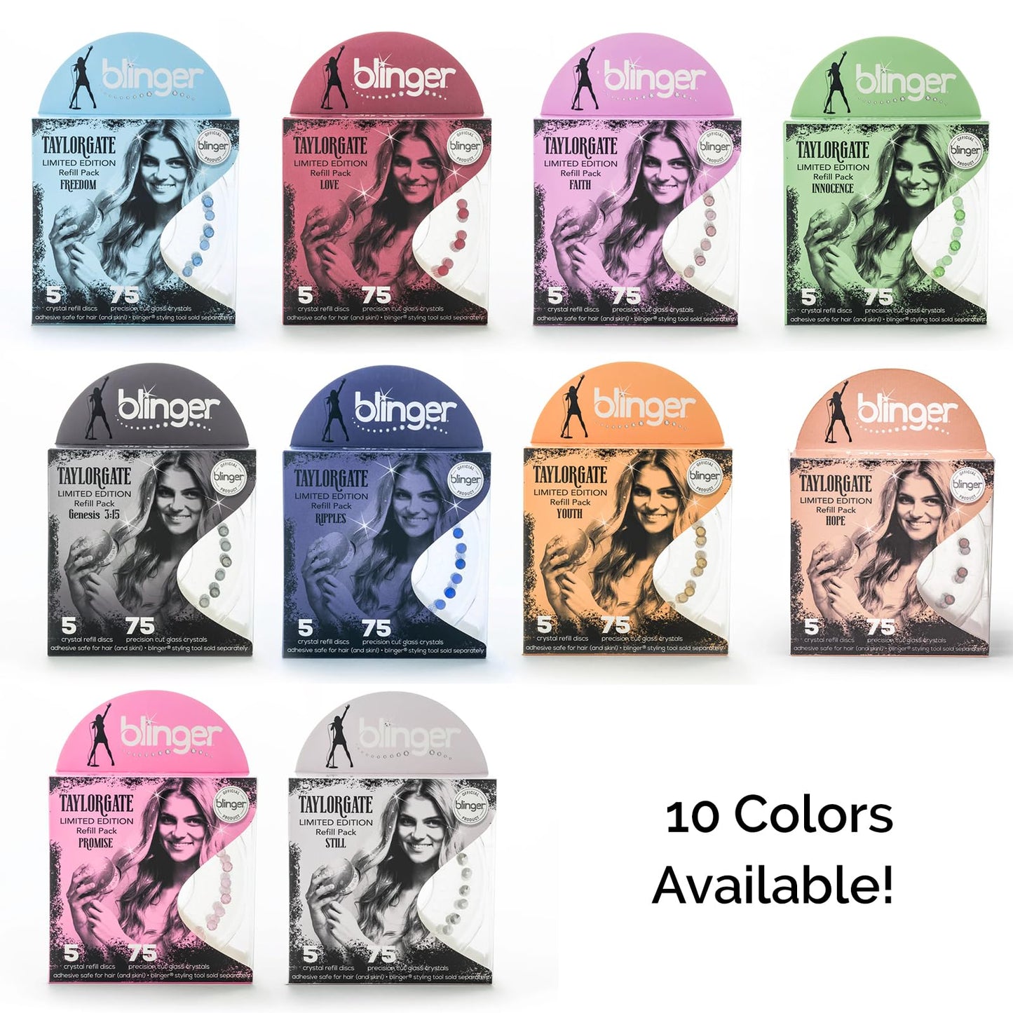 blinger Limited Edition Refill Pack - Still | 75 Precision-Cut Glass Crystals (5 Discs)