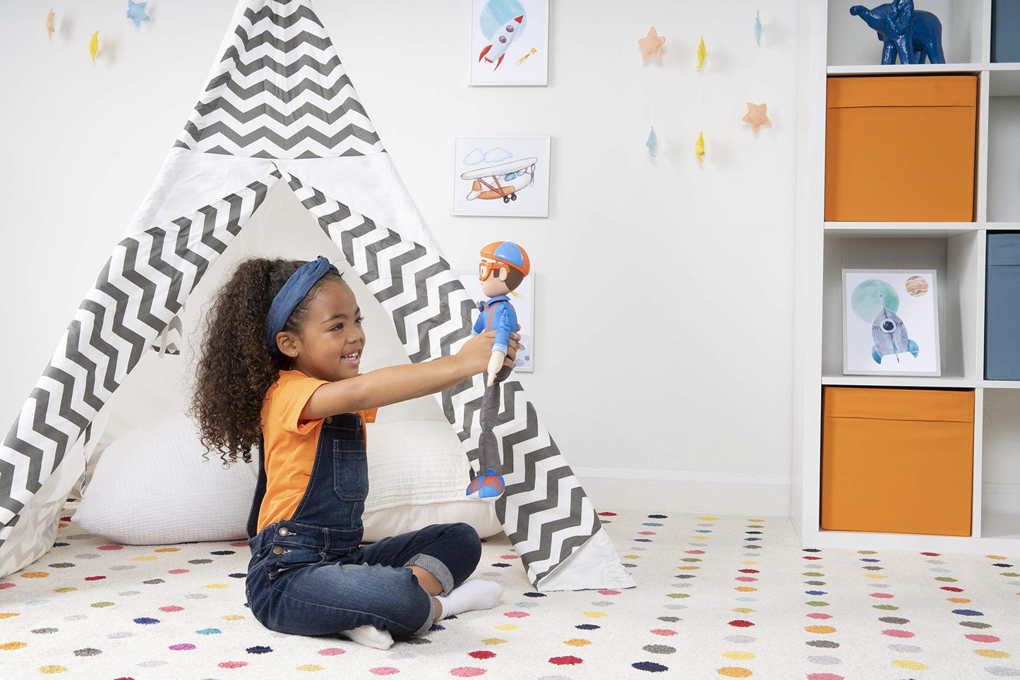 Blippi BLP0013 Bendable Plush Doll – 16” SFX Belly Phrases | Educational Toy for Babies & Toddlers