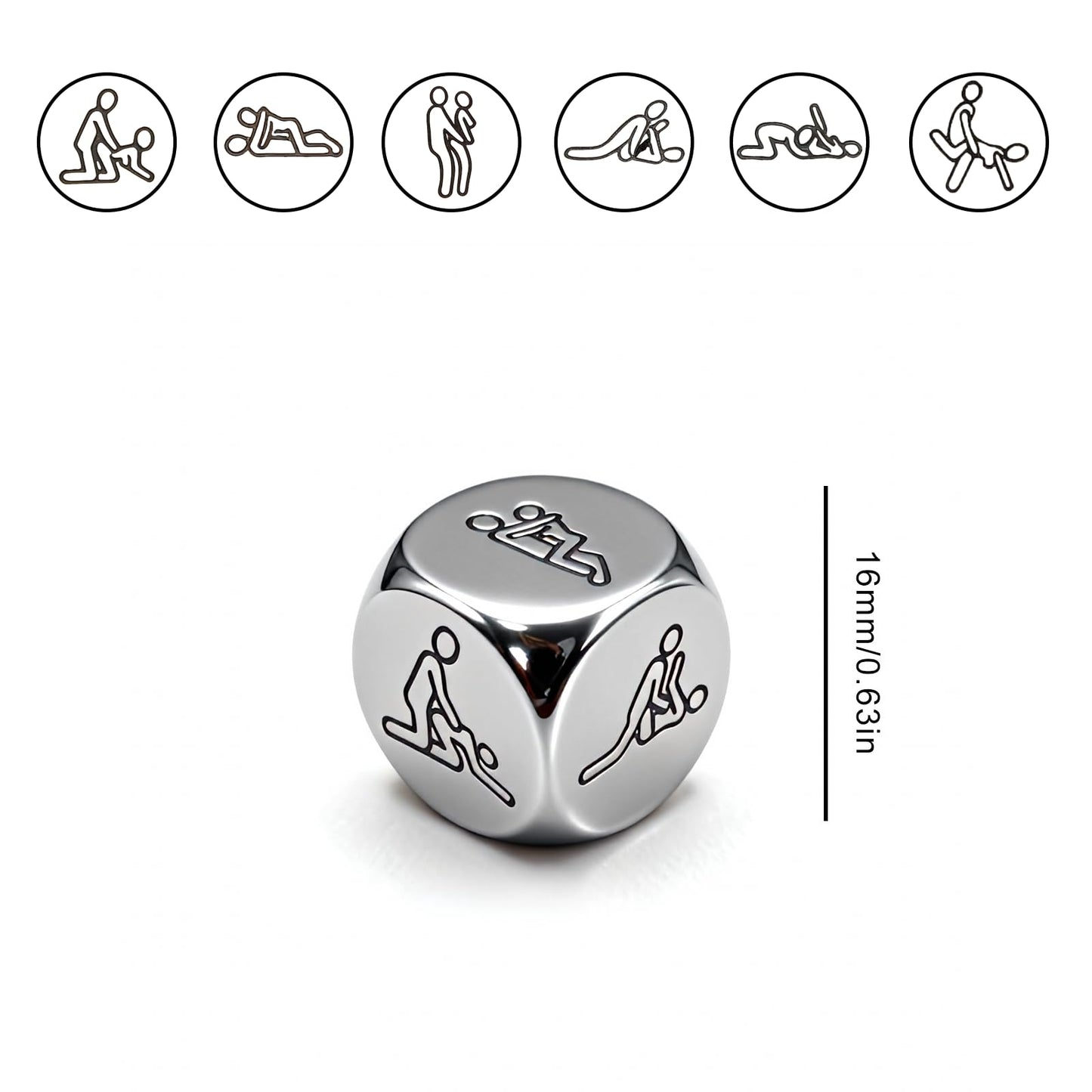BLISSASHES Premium Stainless Steel Couples Decision Dice – 6 Romantic Positions Gift Box