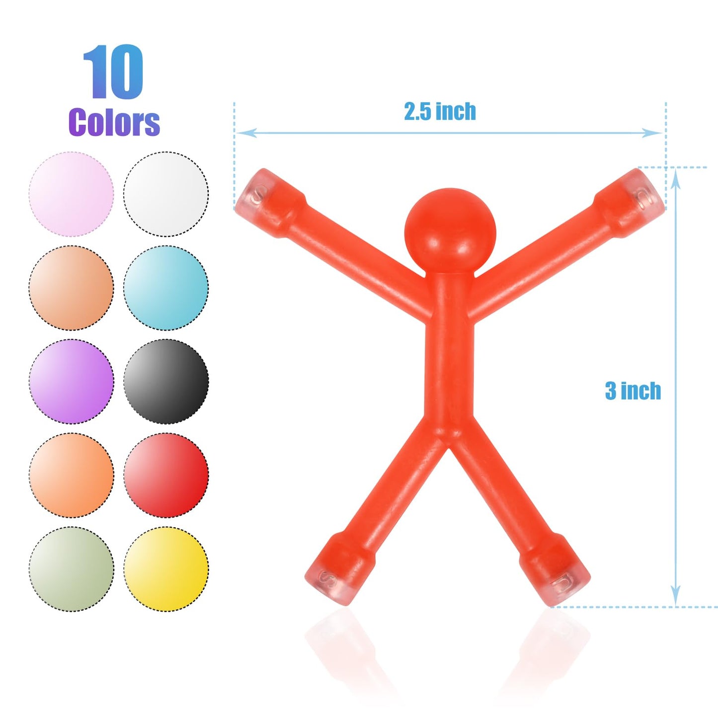 BlissfulTie 30-Piece Magnetic Figures – Bendable Silicone Toys for Fridge, Office & Whiteboard