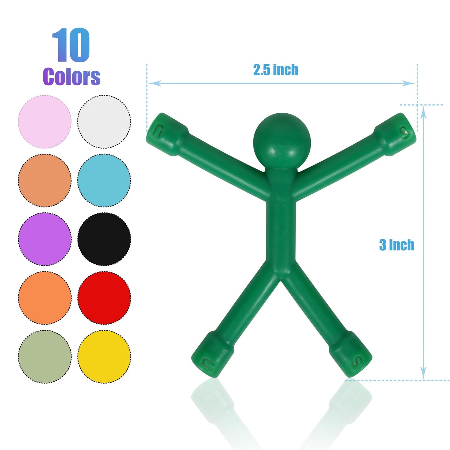 BlissfulTie 30 Pcs Magnetic Toys – Colorful Magnetic People for Travel, Fridge & Classroom