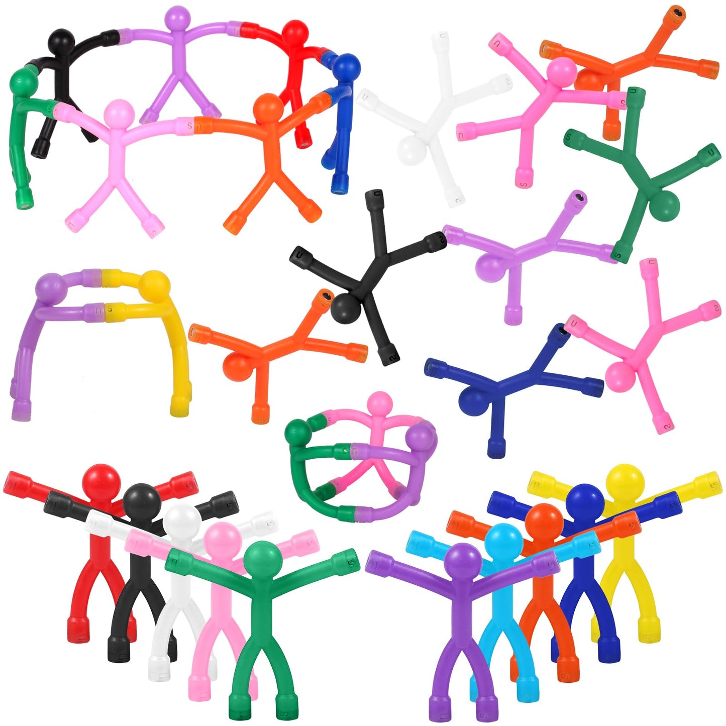 BlissfulTie 30 Pcs Magnetic Toys – Colorful Magnetic People for Travel, Fridge & Classroom