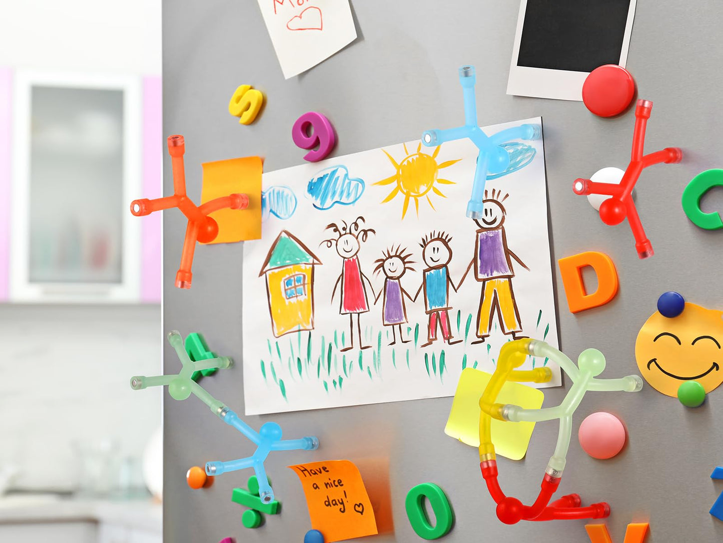 BlissfulTie 30-Piece Magnetic Figures – Bendable Silicone Toys for Fridge, Office & Whiteboard