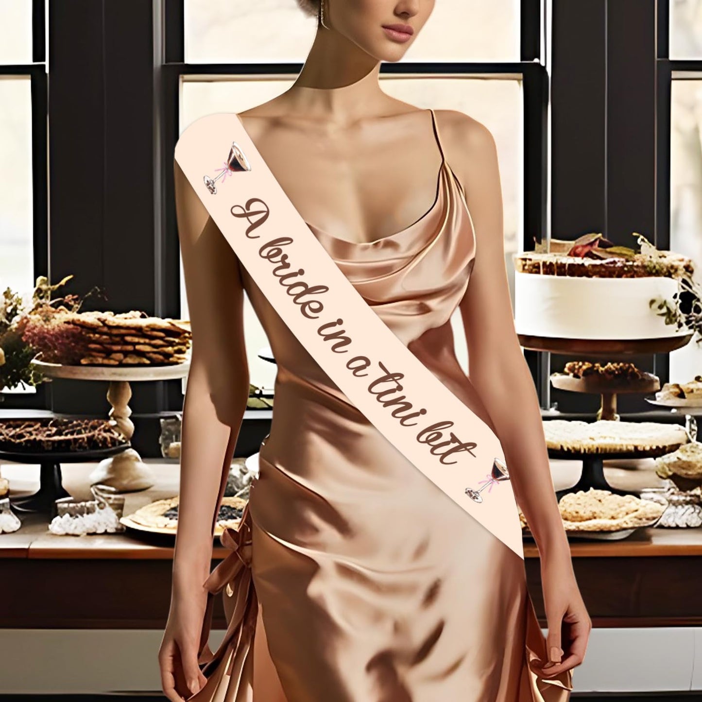 Blisstock Espresso Martini Bridal Sash – Bride in a Tini Bit | Bachelorette Decor