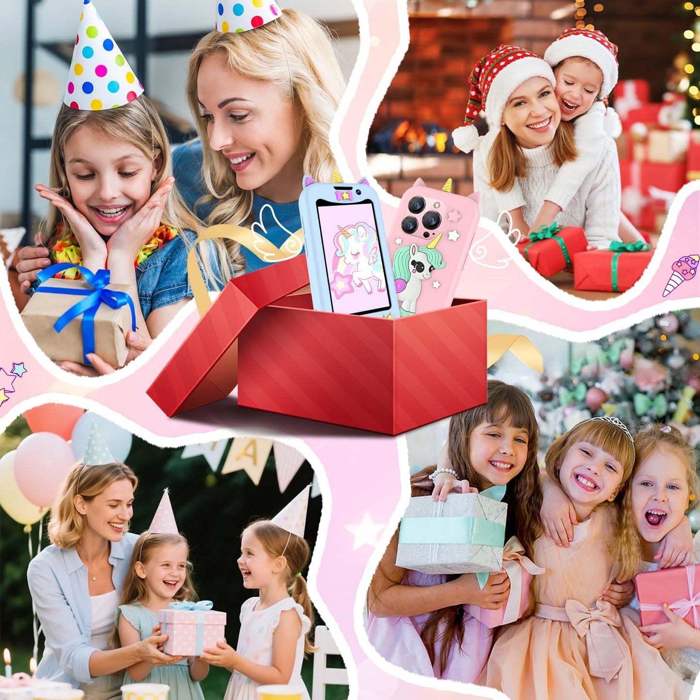BLKE Max Kids Phone for Girls — Dual Cameras, GPS Safety, HD Touch Screen Mini Smartphone for Ages 3+