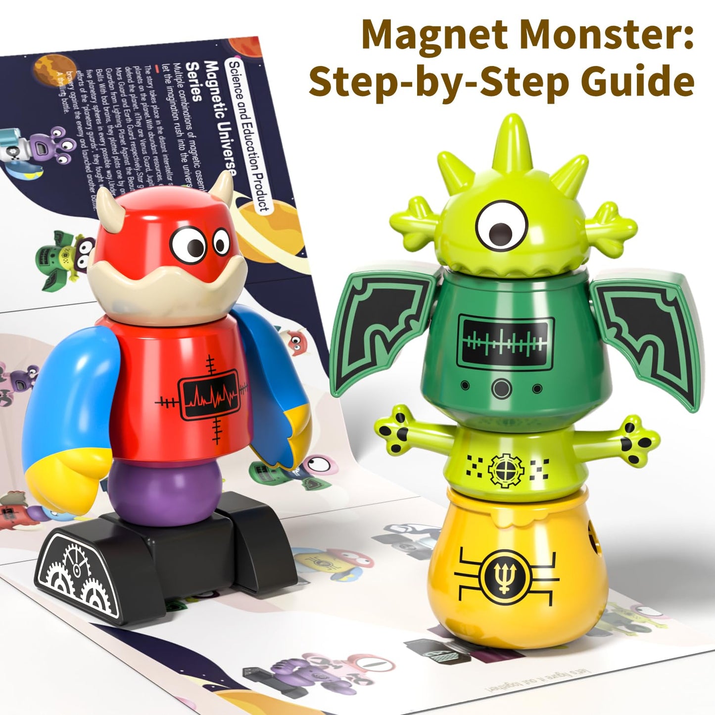 BLmukce Magnetic Robot Toy for Kids 3-5 — 35-Piece STEM Building Set with Storage Box