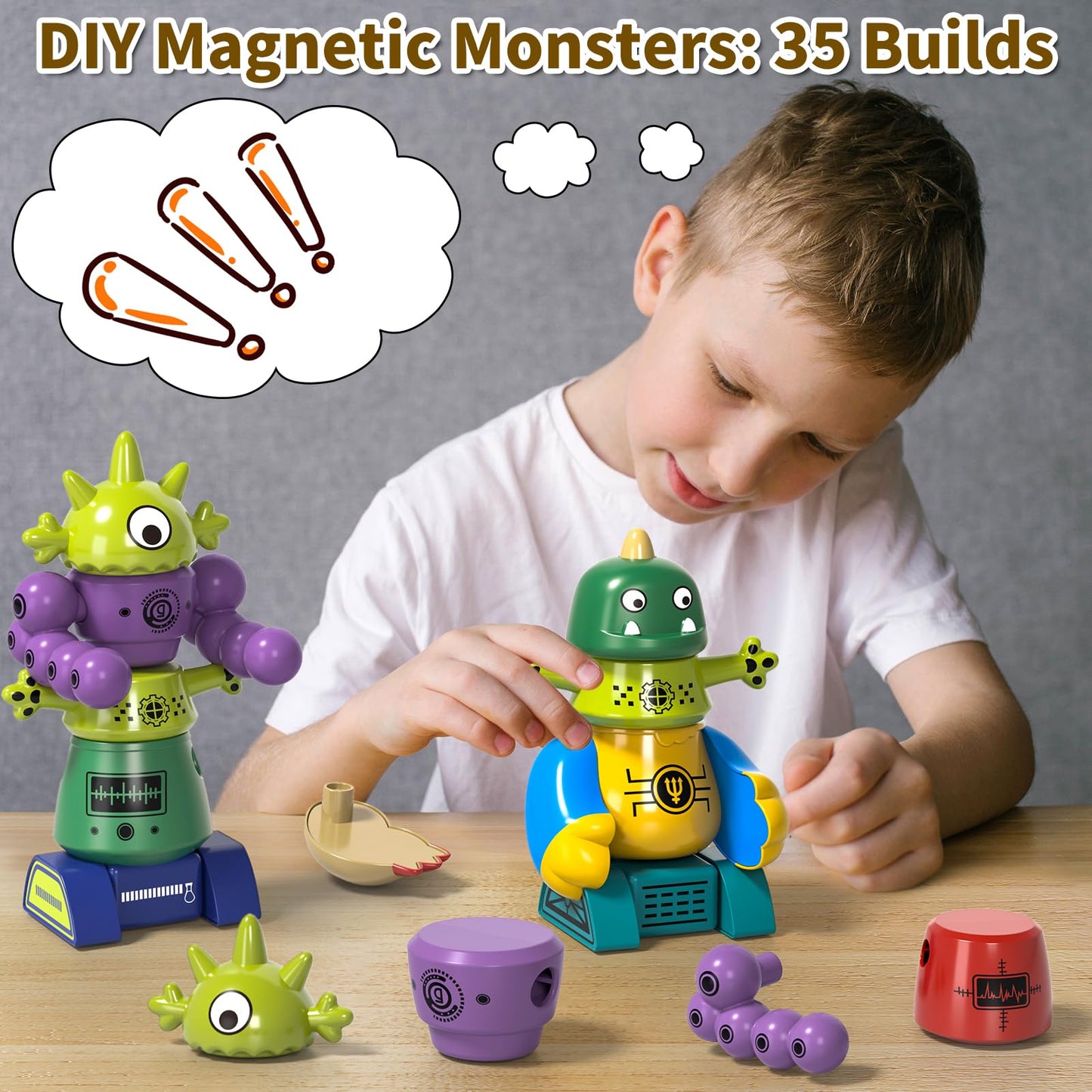 BLmukce Magnetic Robot Toy for Kids 3-5 — 35-Piece STEM Building Set with Storage Box
