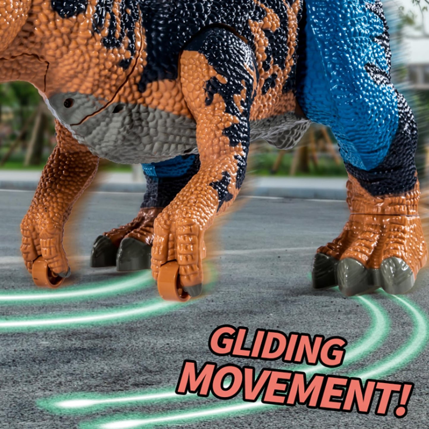 BLmukce 24" Large Dinosaur Toy – T-Rex with Belly Storage, Lights, Mist Spray, and 10+ Dinosaurs