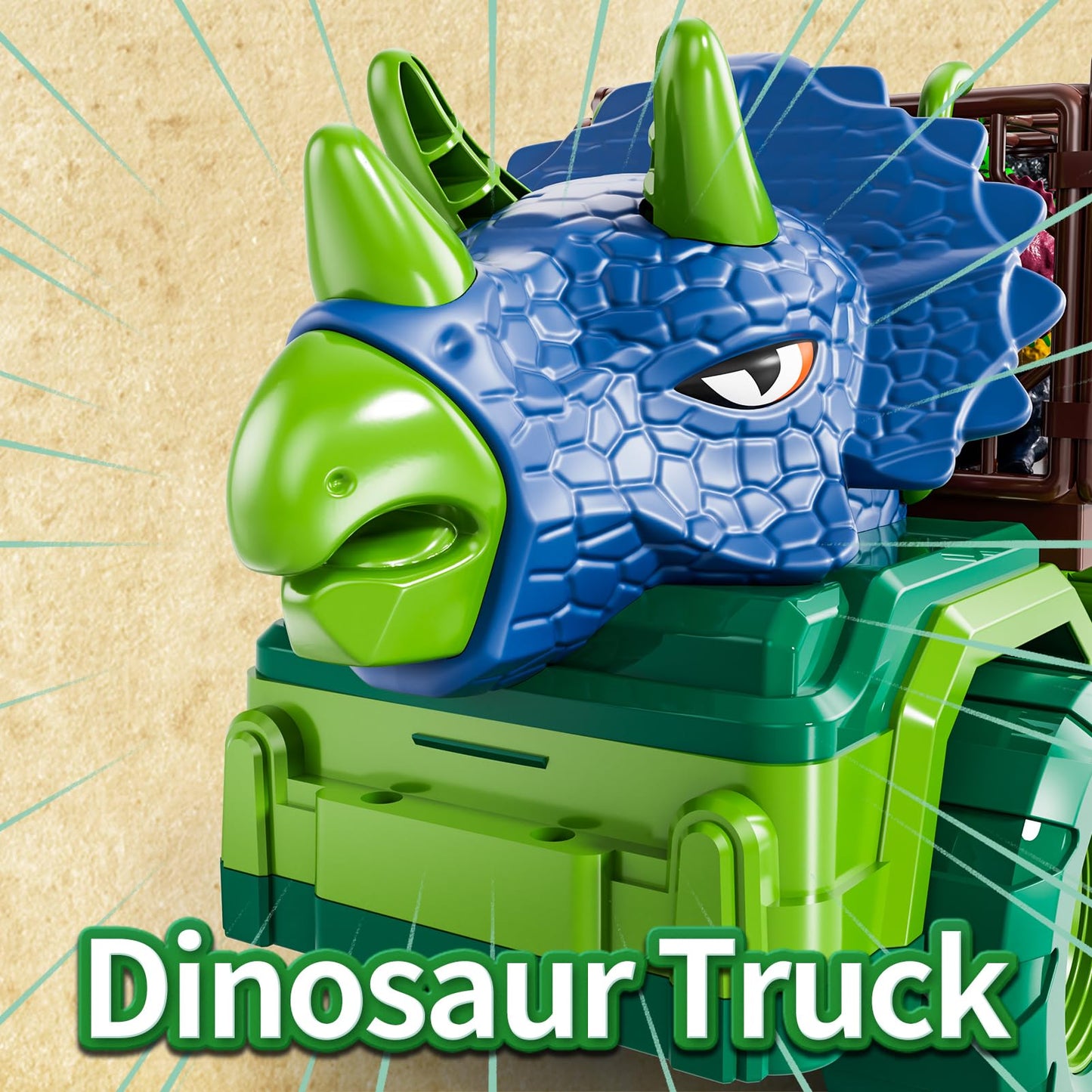 BLmukce Dinosaur Transport Truck Set with 8 Figures & Play Mat (3-5 yrs)