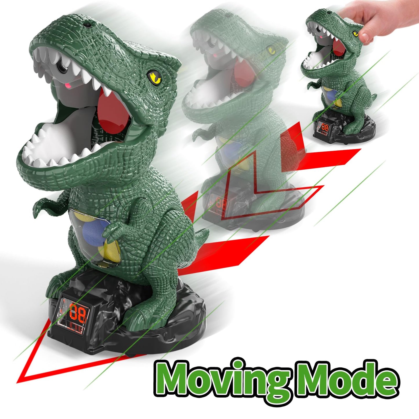 BLmukce Dinosaur Shooting Game for Kids – 2 Launchers, 48 Foam Bullets, 3 Modes
