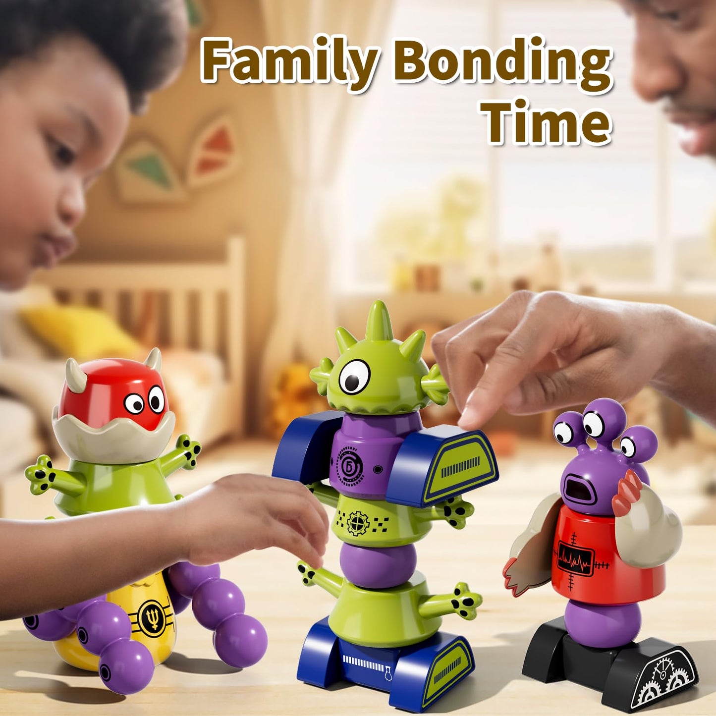 BLmukce Magnetic Robot Toy for Kids 3-5 — 35-Piece STEM Building Set with Storage Box