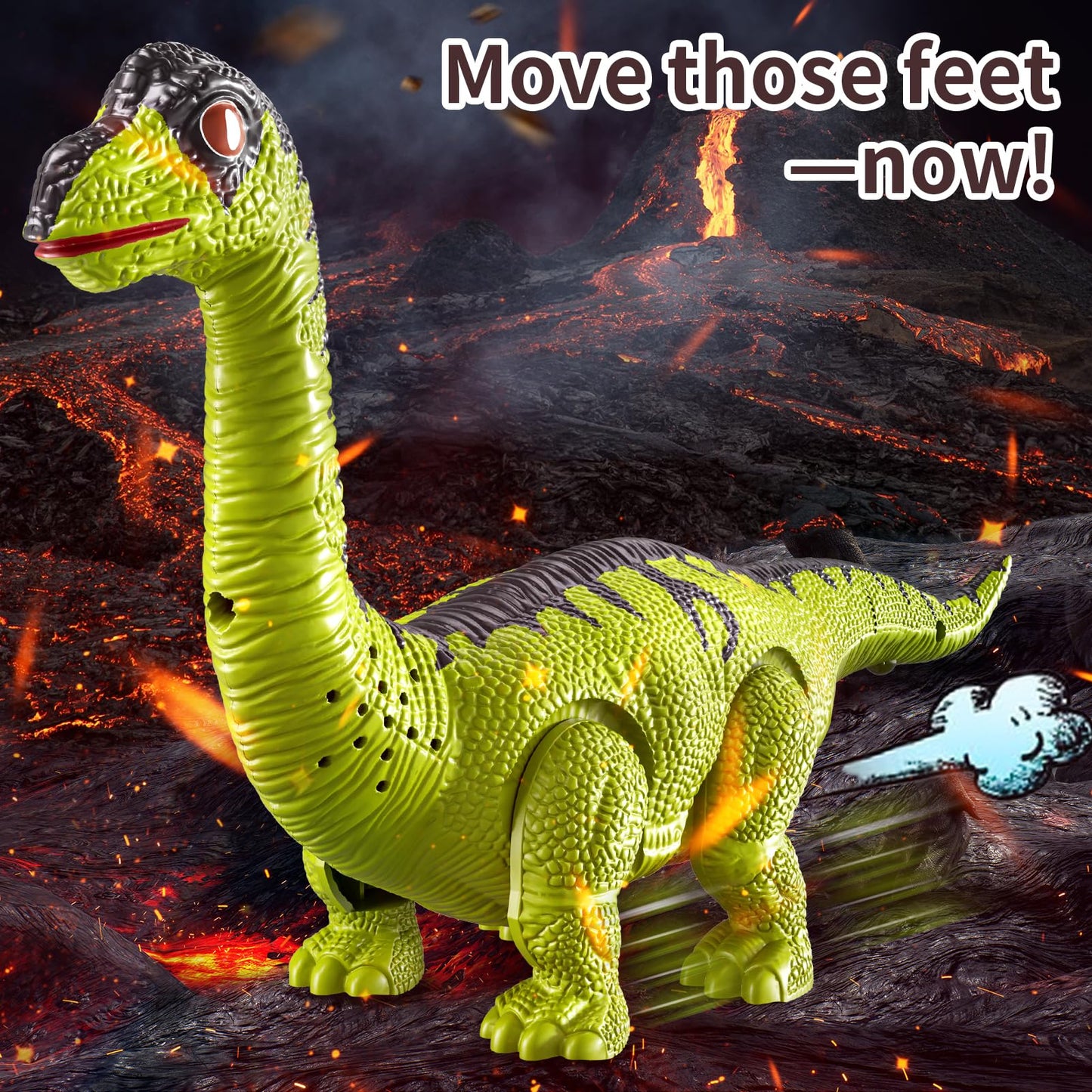 BLmukce 3 Pack Walking Dinosaurs for Toddlers - T Rex Brachiosaurus Stegosaurus