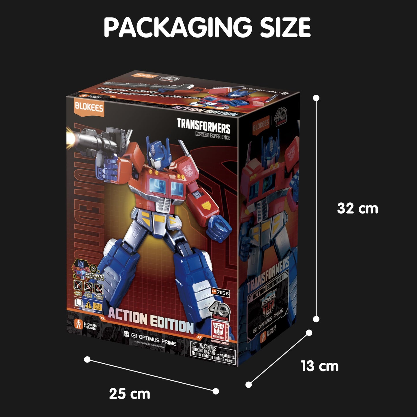 BLOKEES Transformers Action Edition – G1 Optimus Prime Figure (Officially Licensed)