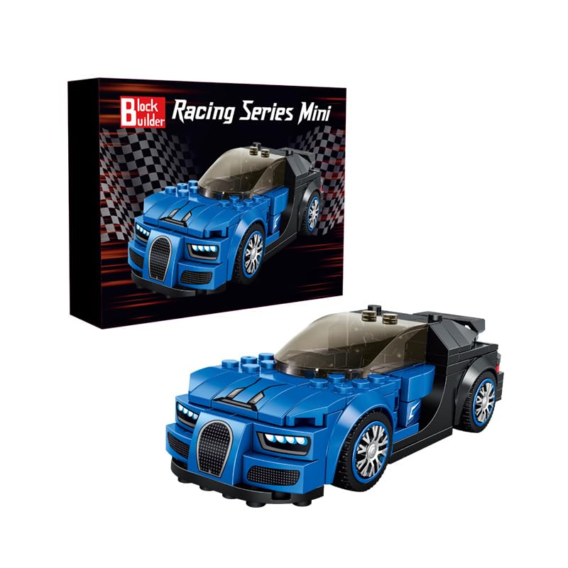 Block Builder Bugatti Racing Car Building Set – 237 Pieces (Blue)