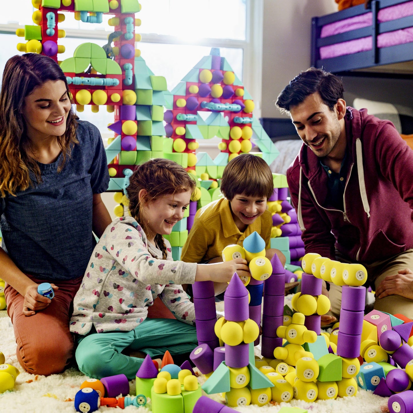 Blockaroo Magnetic Foam Blocks – 17-Piece Critter Set | Bath & STEM Toys