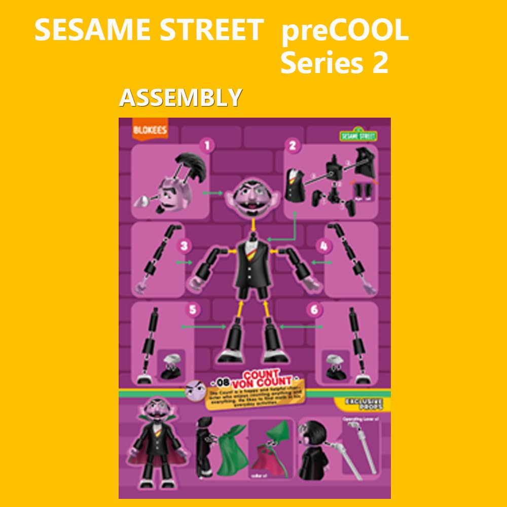 BLOKEES preCOOL Sesame Street Series 2 Figures – Oscar, Count Count, Bert & Ernie