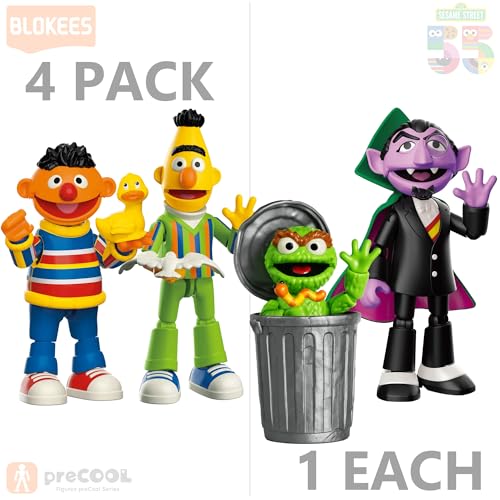 BLOKEES preCOOL Sesame Street Series 2 Figures – Oscar, Count Count, Bert & Ernie