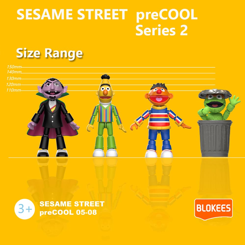BLOKEES preCOOL Sesame Street Series 2 Figures – Oscar, Count Count, Bert & Ernie