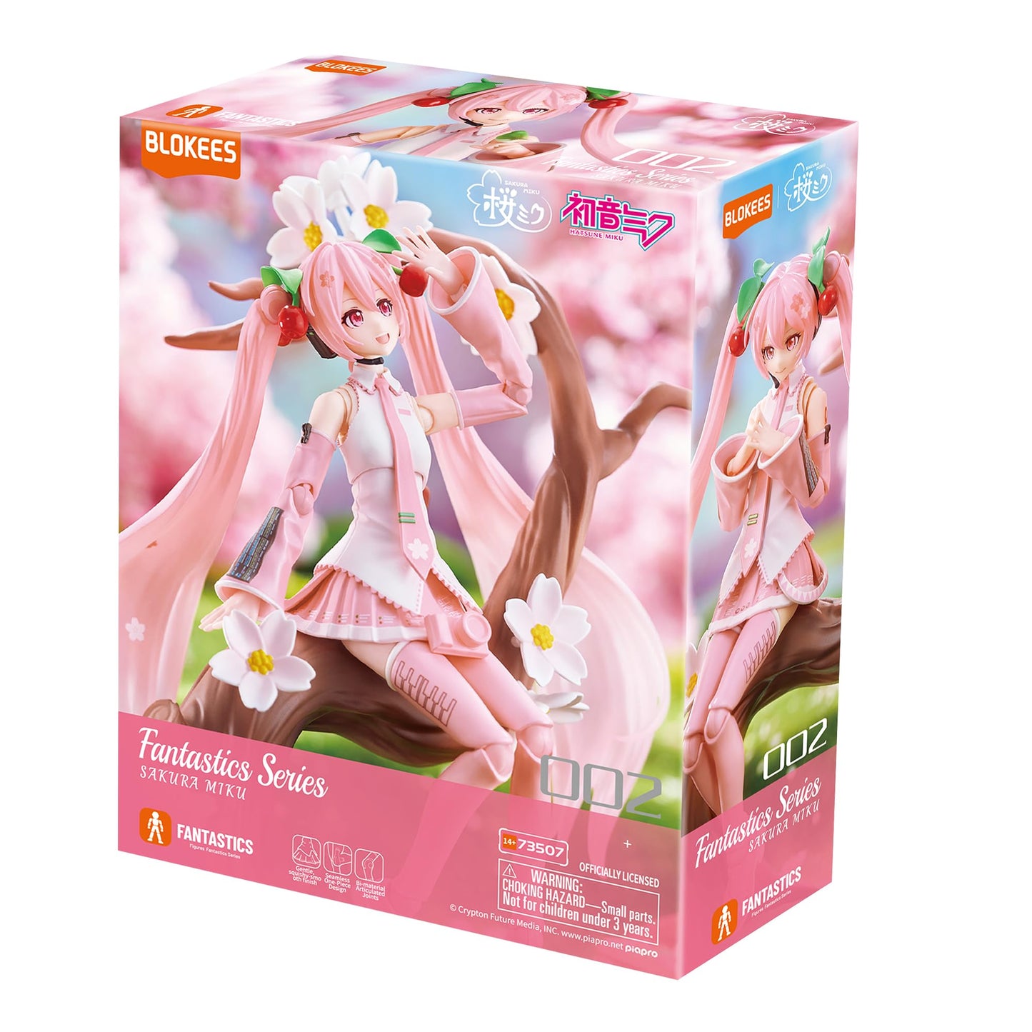 BLOKEES Fantastics Series Sakura Miku – Poseable Display Figure with Interchangeable Faces