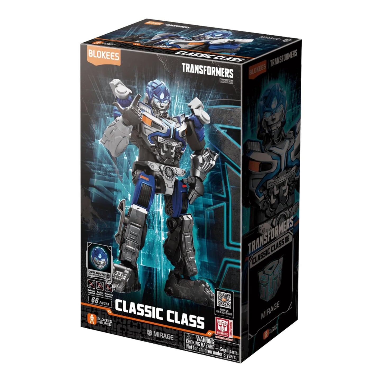 BLOKEES Transformers Class 06 Mirage Rise of the Beasts – 11cm Snap-Fix Model Kit