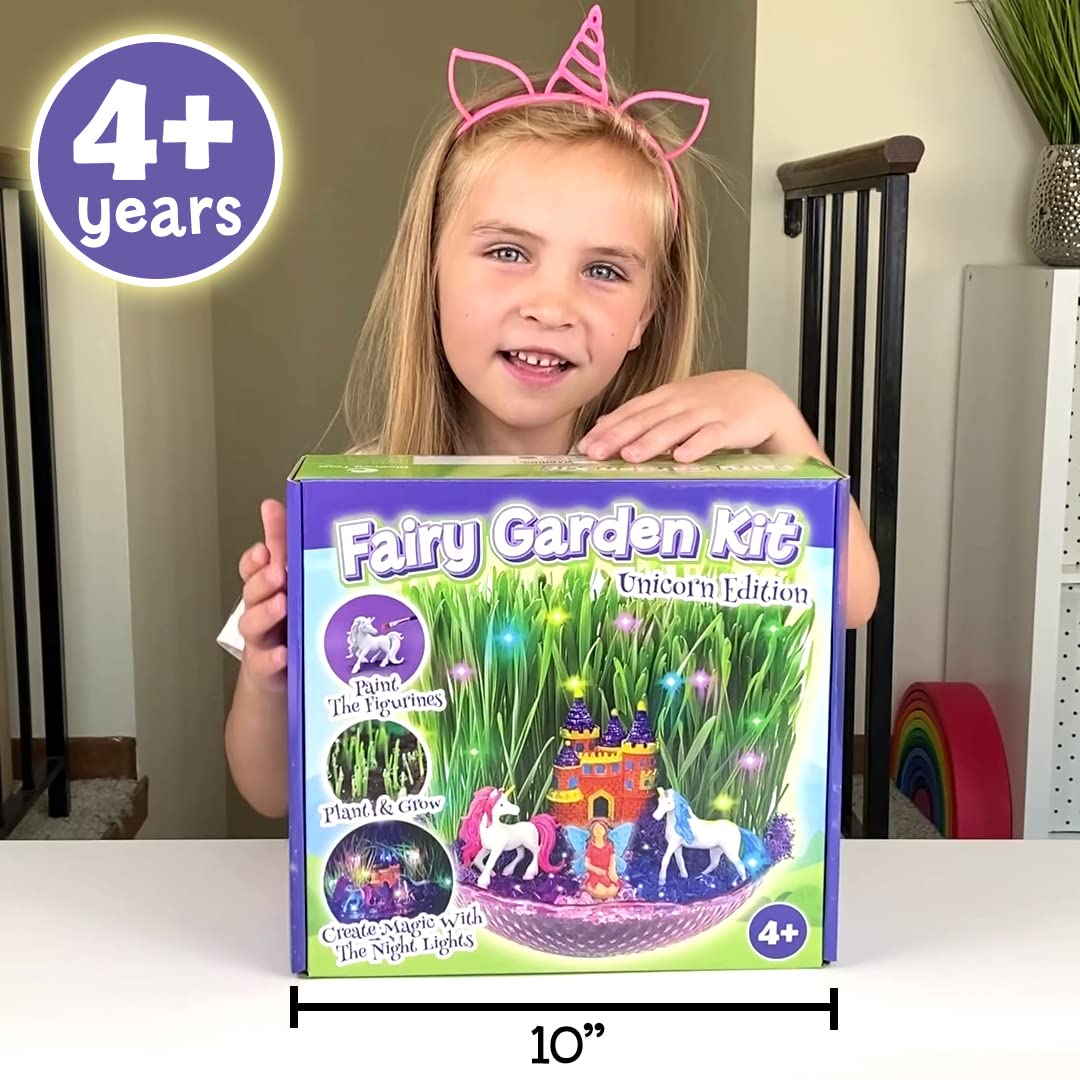 Bloonsy Unicorn Fairy Garden Kit | Light Up Terrarium & STEM Craft for Kids 4-12