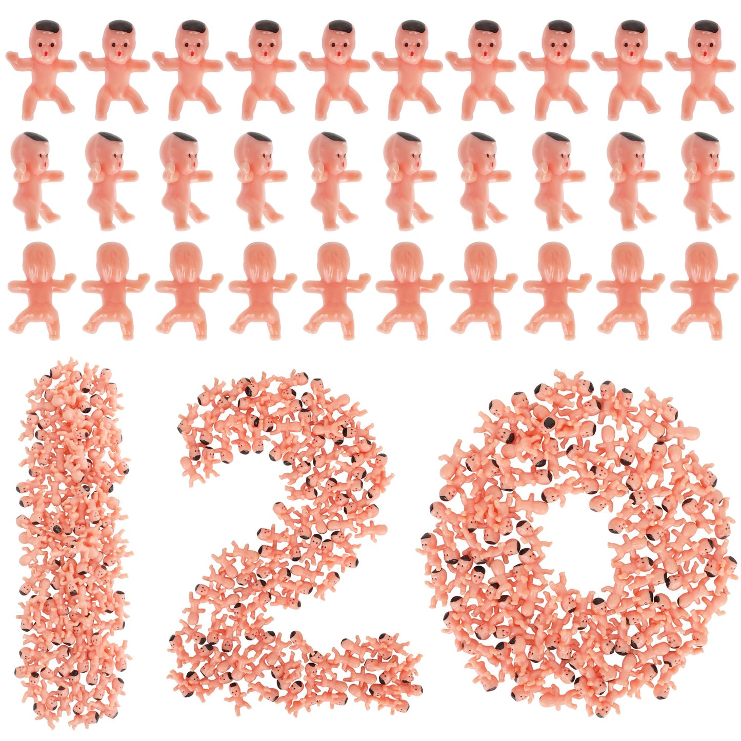 Blowata 120 Pcs Plastic Babies for King Cake, Ice Cube Games & Baby Shower Decor