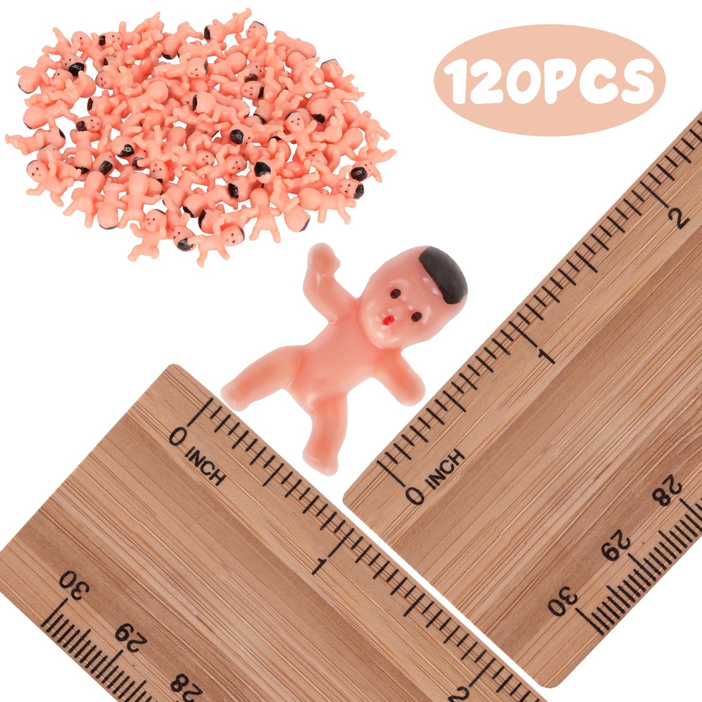 Blowata 120 Pcs Plastic Babies for King Cake, Ice Cube Games & Baby Shower Decor