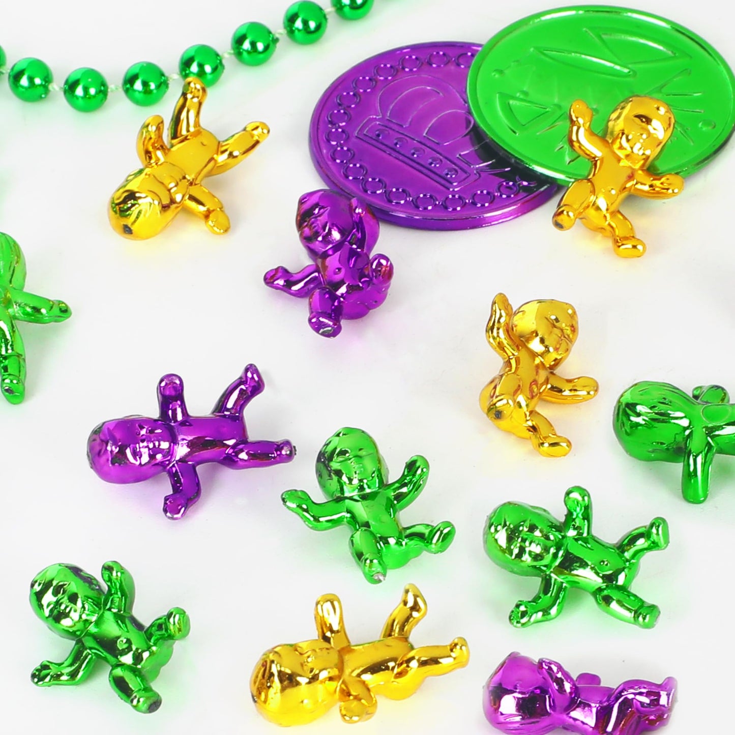 Blowata 24 PCS King Cake Babies – 1-Inch Mardi Gras Plastic Decor & Favors