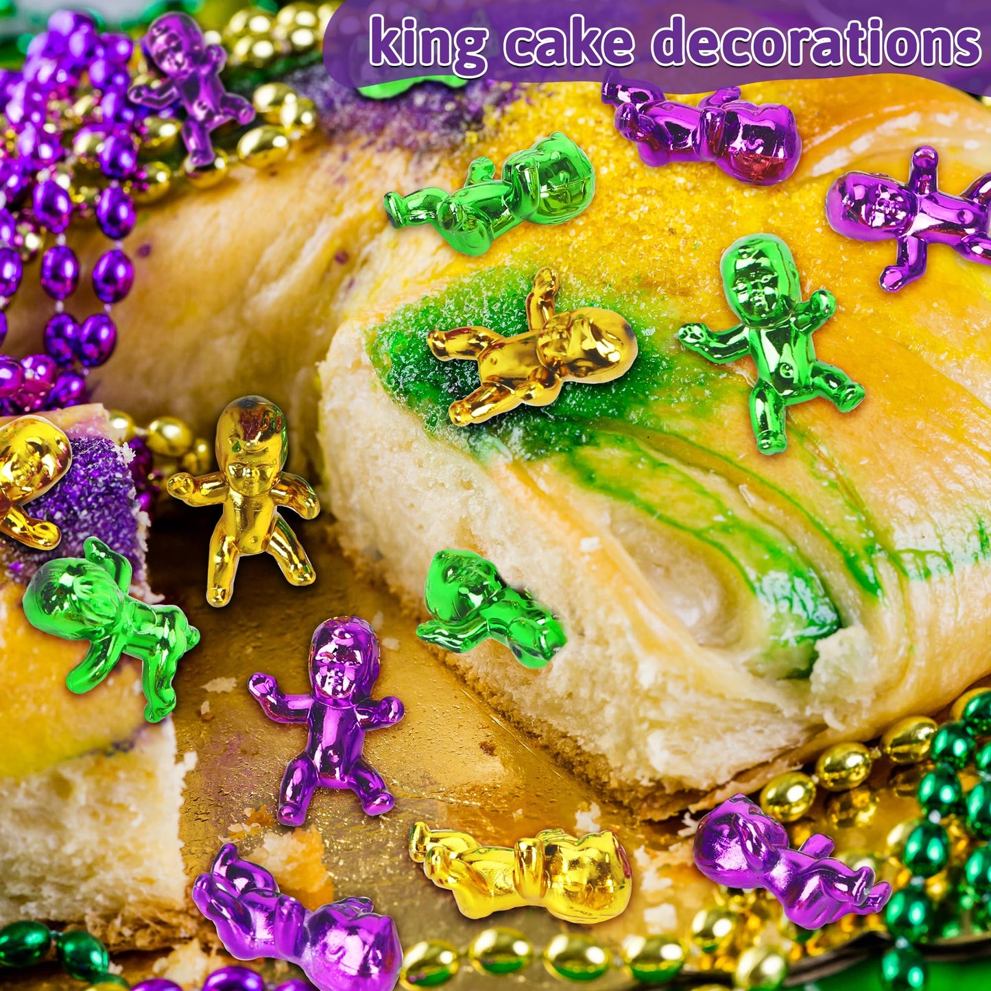 Blowata 24 PCS King Cake Babies – 1-Inch Mardi Gras Plastic Decor & Favors