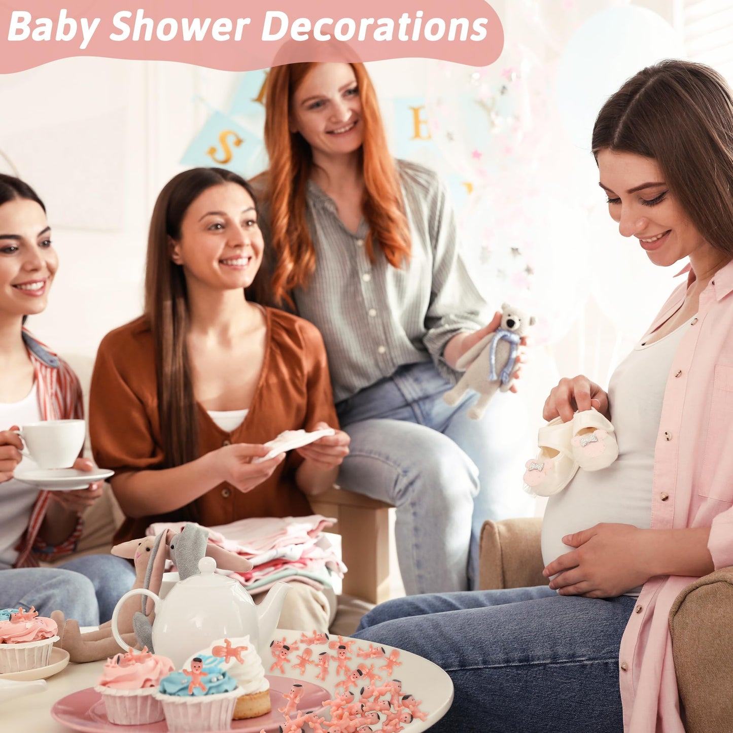 Blowata 120 Pcs Plastic Babies for King Cake, Ice Cube Games & Baby Shower Decor