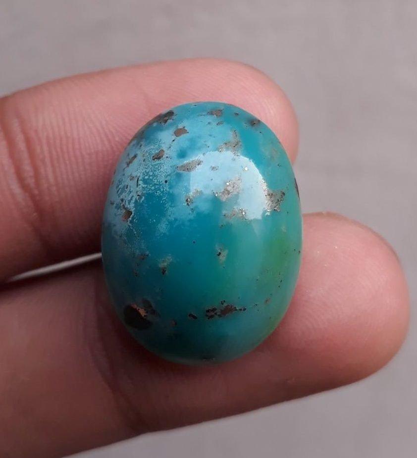 Natural Turquoise with Pyrite - Blue / GreenTurquoise - Shajri Feroza- 23ct-22x17mm