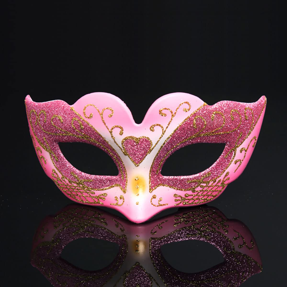 BLUE GARLIC Pink Masquerade Mask – Party-Ready Mardi Gras Costume Mask