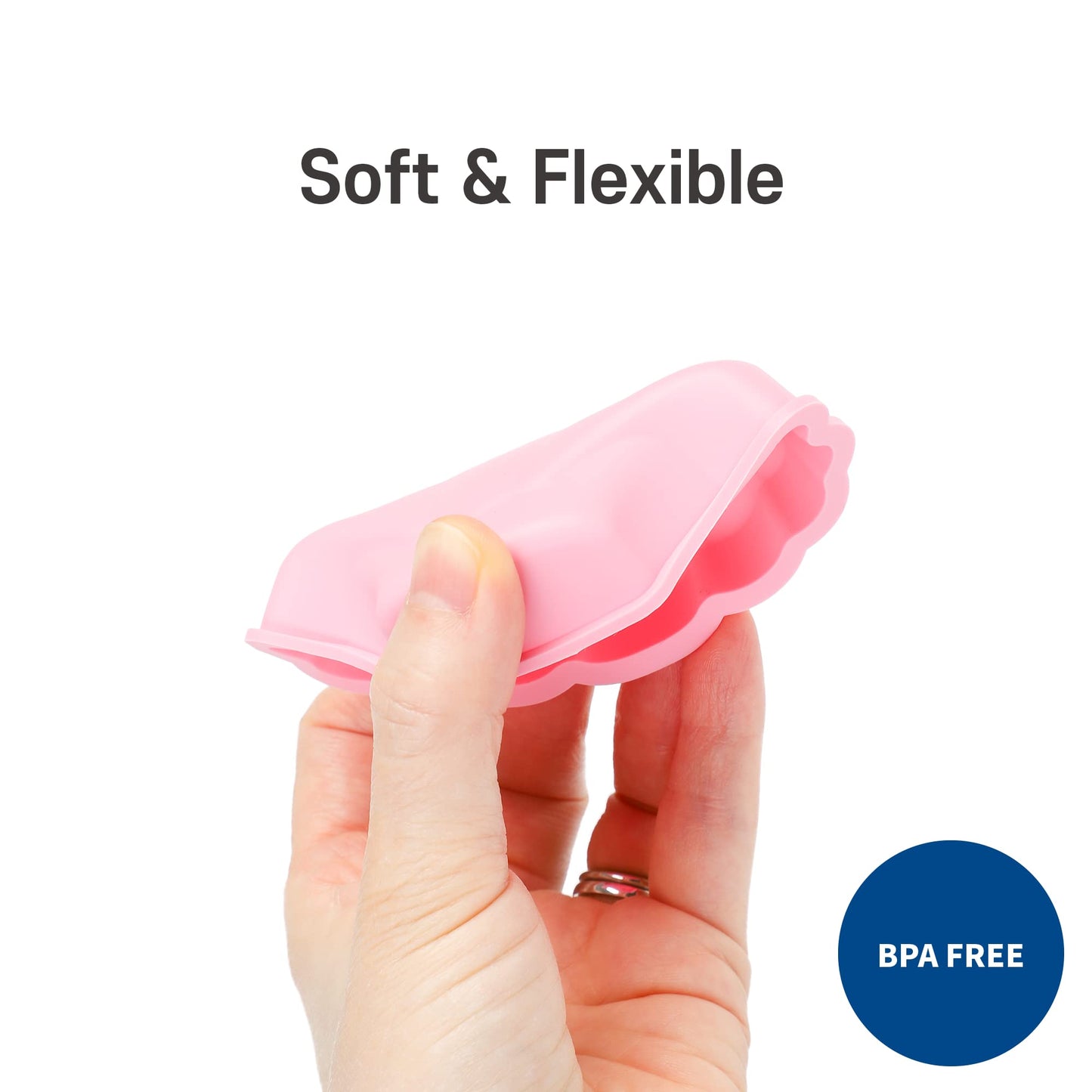 BLUE GINKGO Silicone Beach Toys - Travel-Ready Pink Set with Bucket, Shovel, 4 Molds & Tote