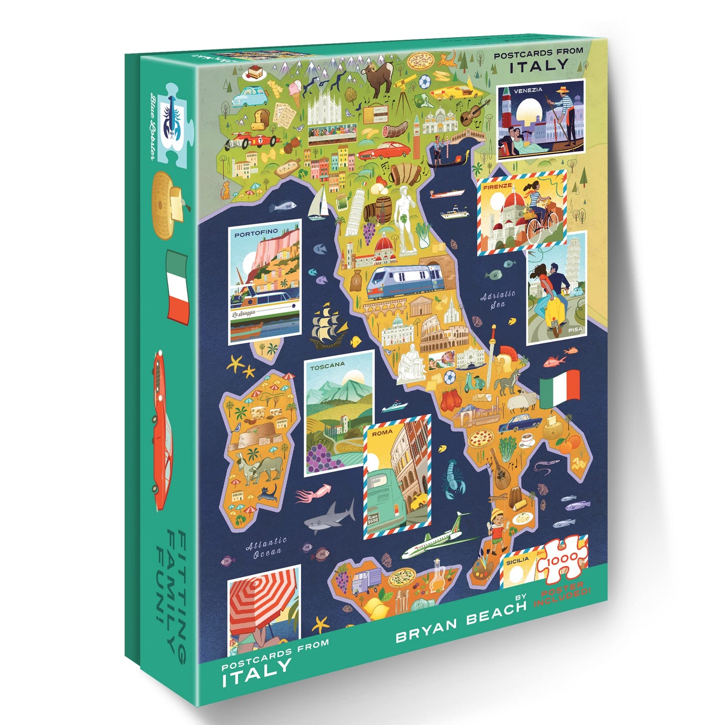 Blue Lobster 1000 Piece Puzzle – Postcards from Italy